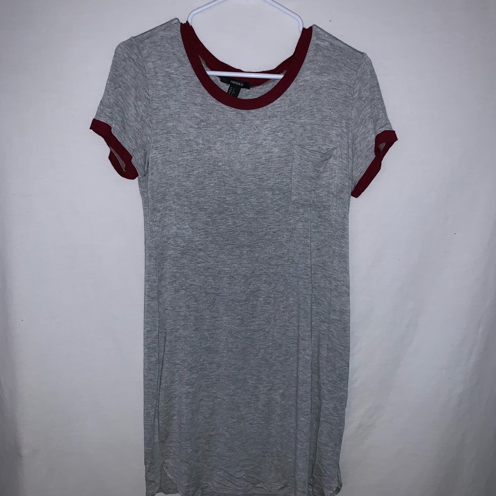 grey and maroon bodycon dress size L